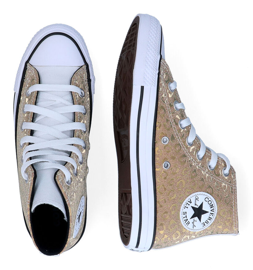 Converse CT All Star Leopard Glitter Baskets en Or en textile (300148)