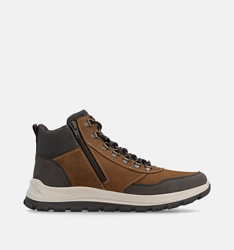 Rieker Donkerbruine Veterboots voor heren (379824) - geschikt voor steunzolen