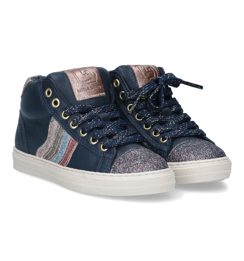 Little David Paris Chaussures hautes en Bleu pour filles (316154) - pour semelles orthop&eacute;diques