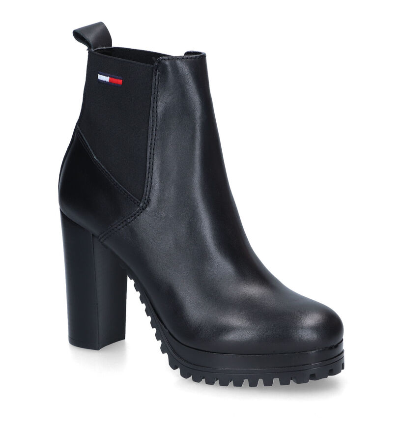 Tommy Hilfiger Essentials Bottines en Noir en cuir (314133)
