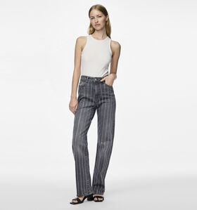 Pieces Siffi Highwaist jeans en Gris pour femmes (348368)