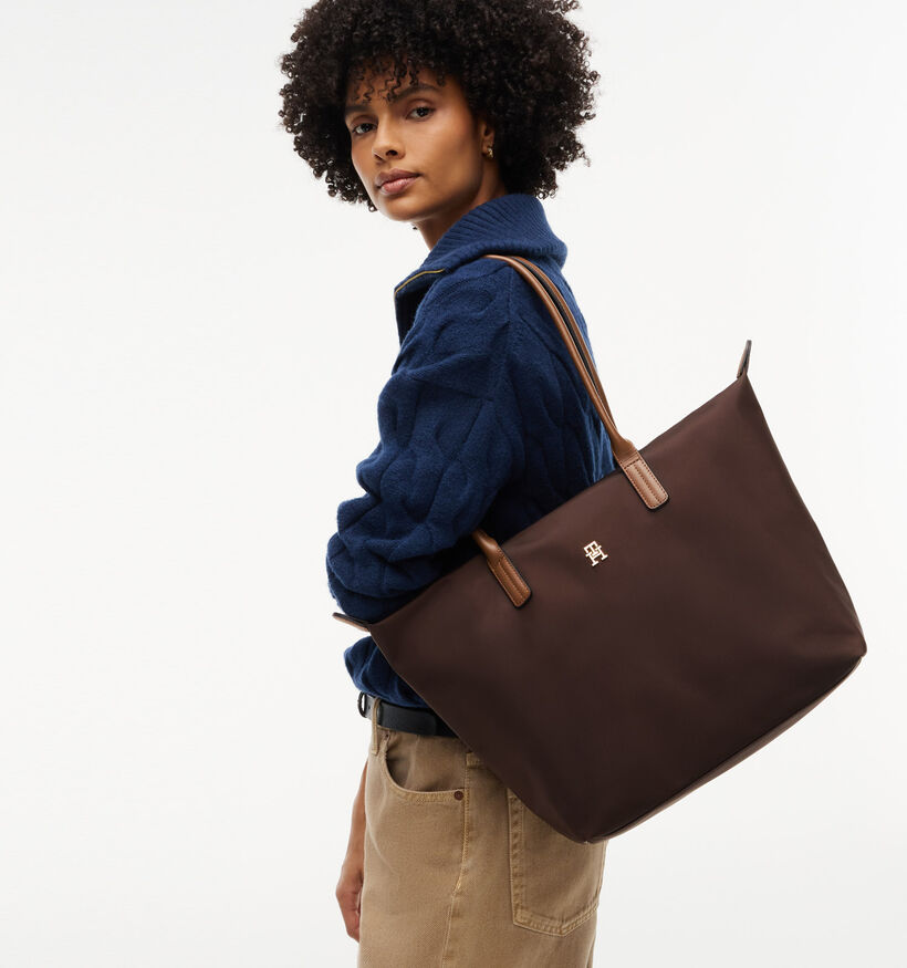 Tommy Hilfiger Popette Tote Donkerbruine Handtas voor dames (379496)