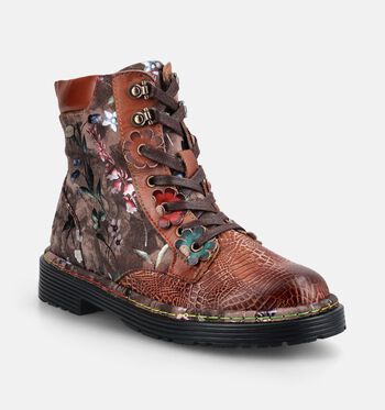 Laura Vita High Boots Cognac/Blauw