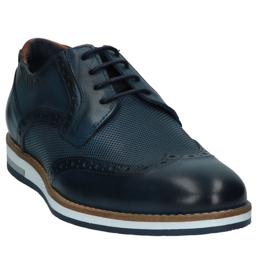 Blauwe Casual Veterschoenen Coxx Borba Bruf in leer (217244)