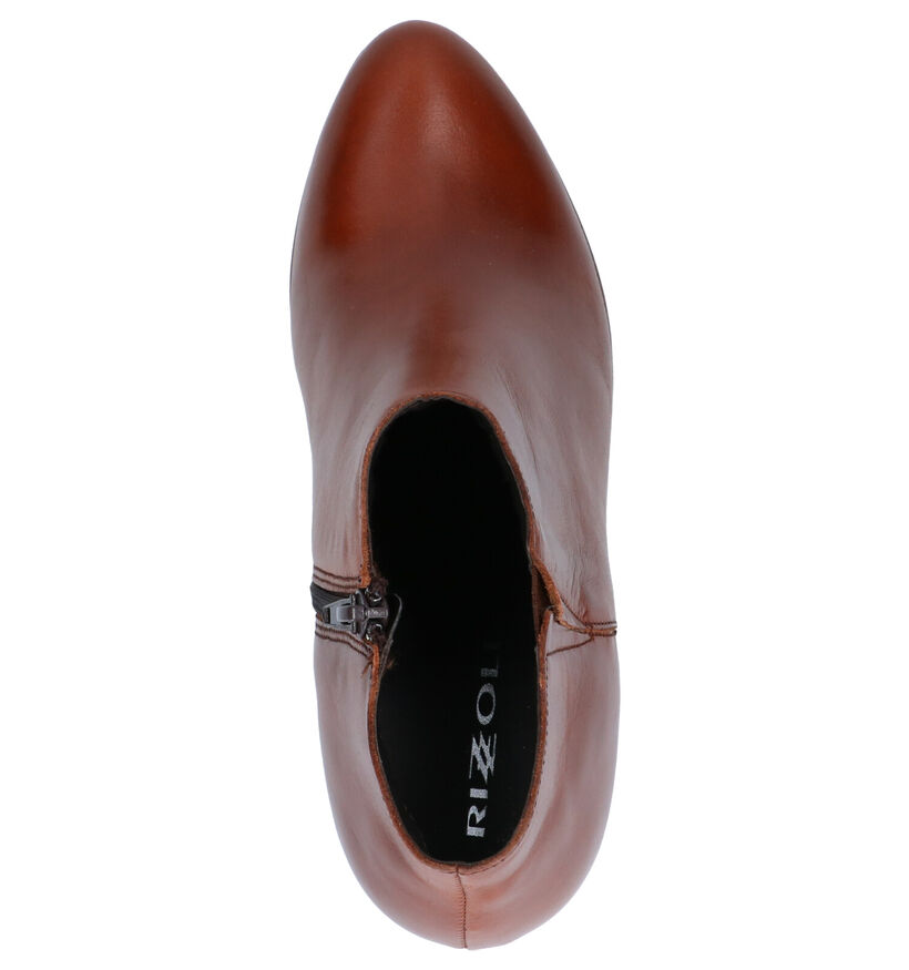Rizzoli Bottillons à talons en Cognac en cuir (258774)