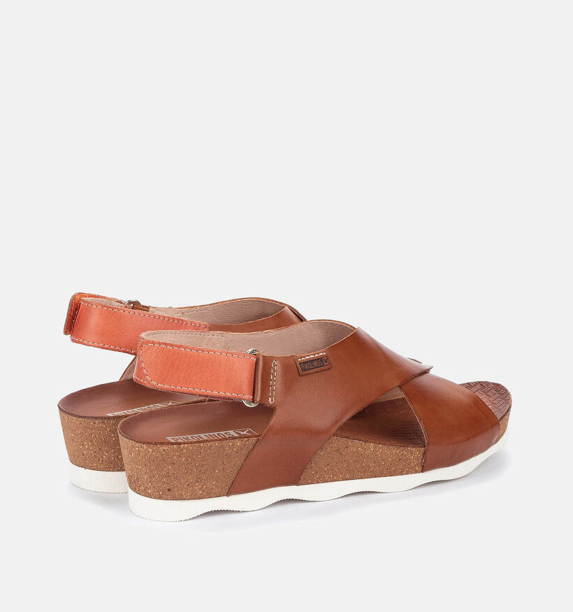 Pikolinos Mahon Sandales compens&eacute;es en Cognac pour femmes (370534)