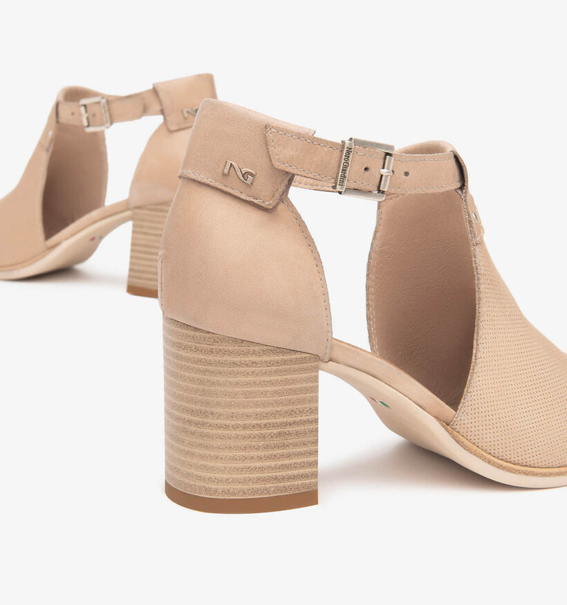 NeroGiardini Beige Sandalen met blokhak voor dames (358340)
