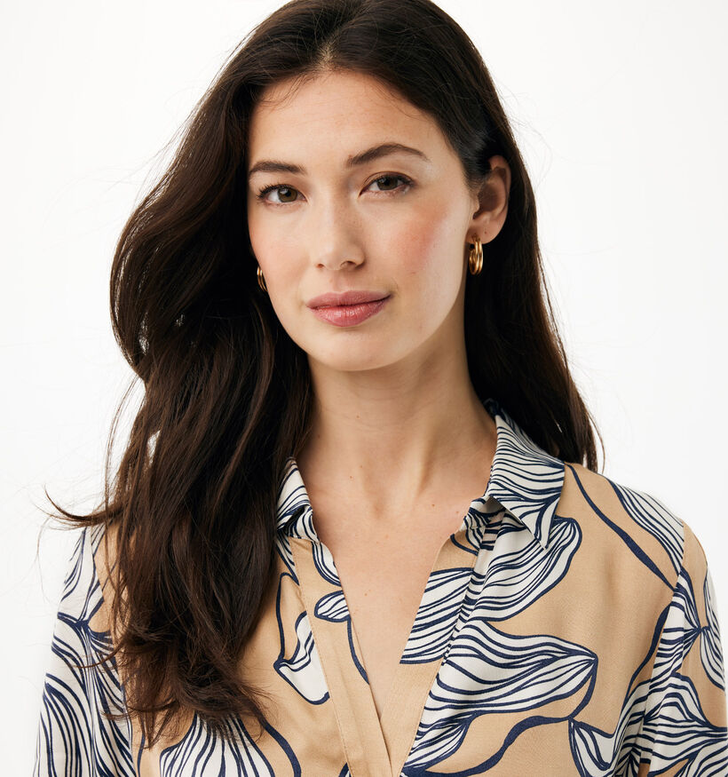 Mexx Graphic Flower Lichtbruine Hemdjurk voor dames (368546)