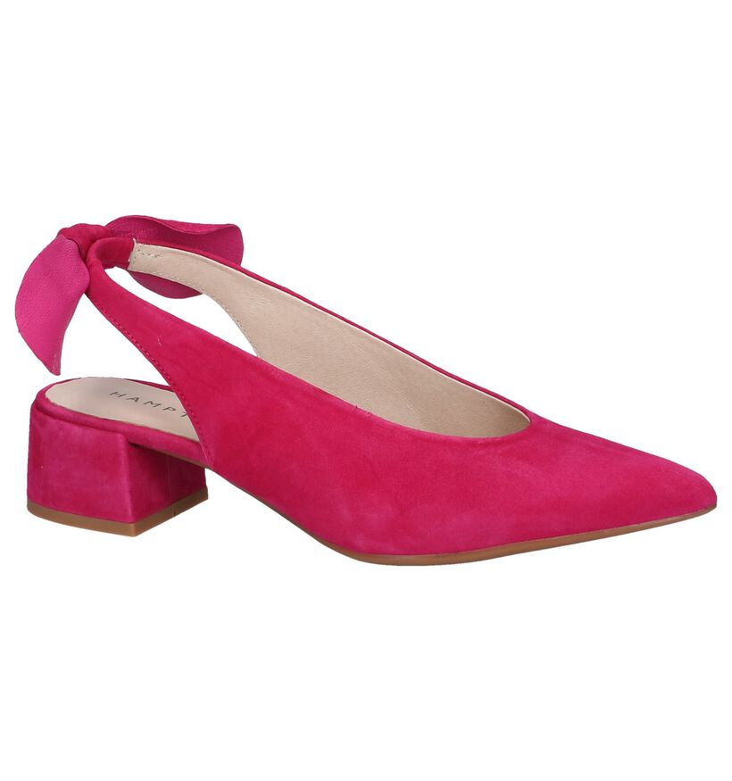 Hampton Bays Escarpins slingback en Rose fuchsia en daim (248920)