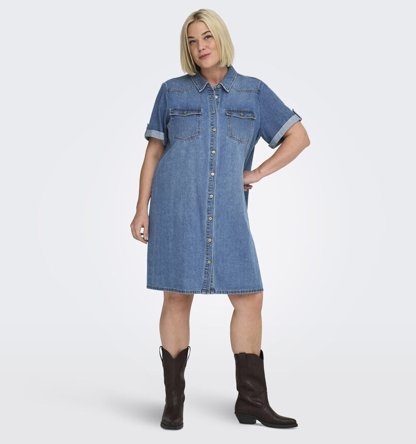ONLY Carmakoma Lisa Denim Blauwe Hemdjurk voor dames (374871)
