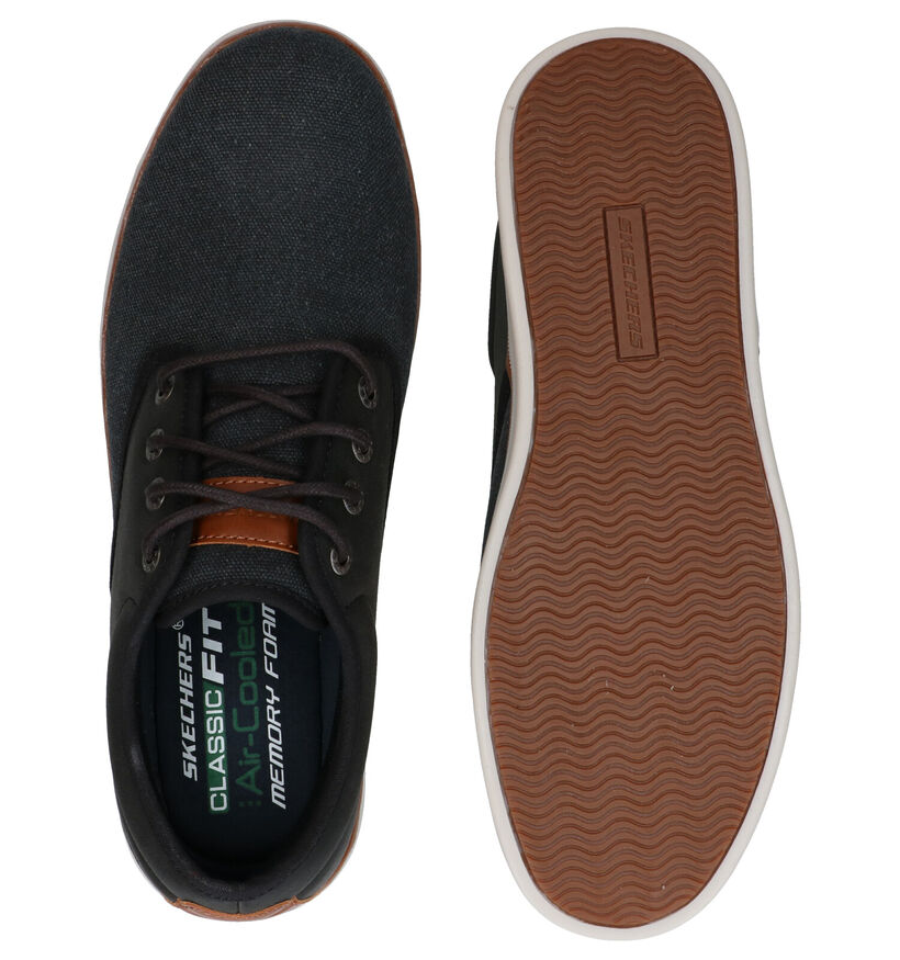Skechers Heston Santano Chaussures à lacets en Noir en simili cuir (292224)