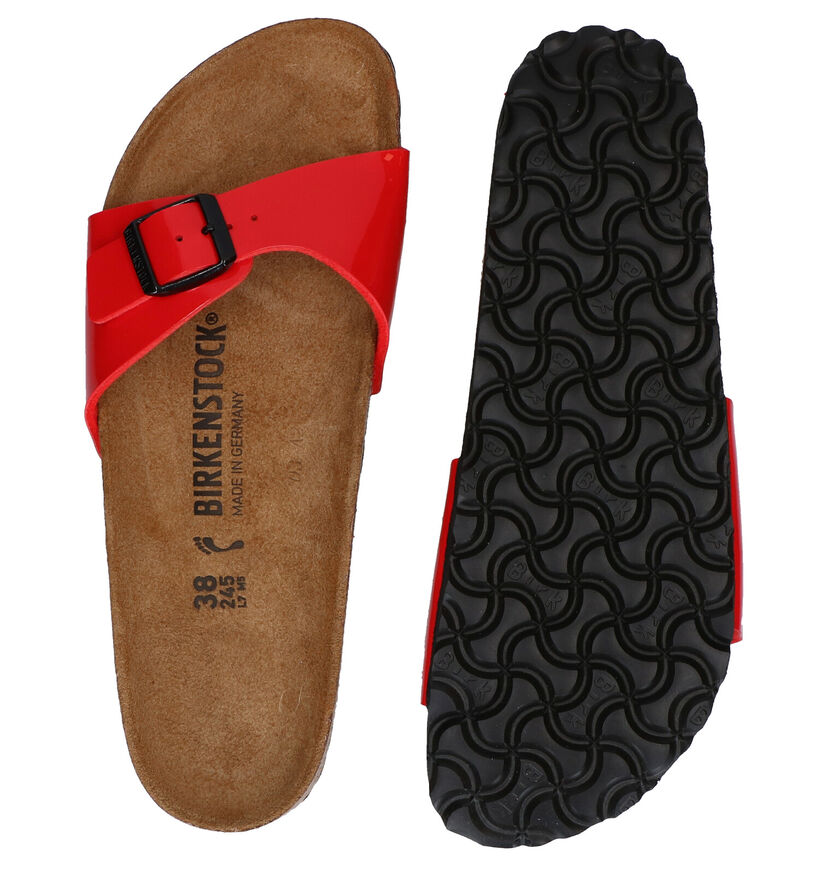 Birkenstock Madrid Rode Slippers in kunstleer (322644)