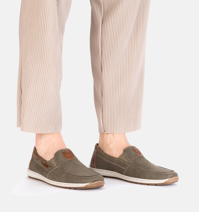 Rieker Chaussures à enfiler en Vert kaki pour hommes (354806)