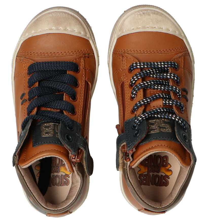 STONES and BONES Boris Chaussures hautes en Cognac en cuir (255441)