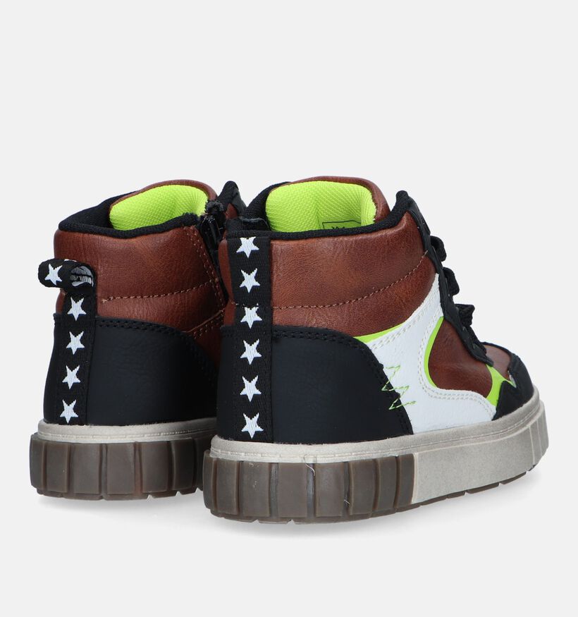 SJ Cognac Bottines voor jongens (329520) - geschikt voor steunzolen