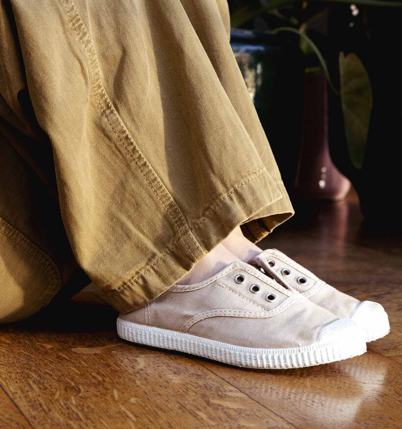 Cienta Baskets en Beige pour filles, gar&ccedil;ons (372155) - pour semelles orthop&eacute;diques