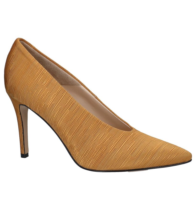 Pumps met Hoge Hak Frida Fausta Donkergeel in stof (233555)