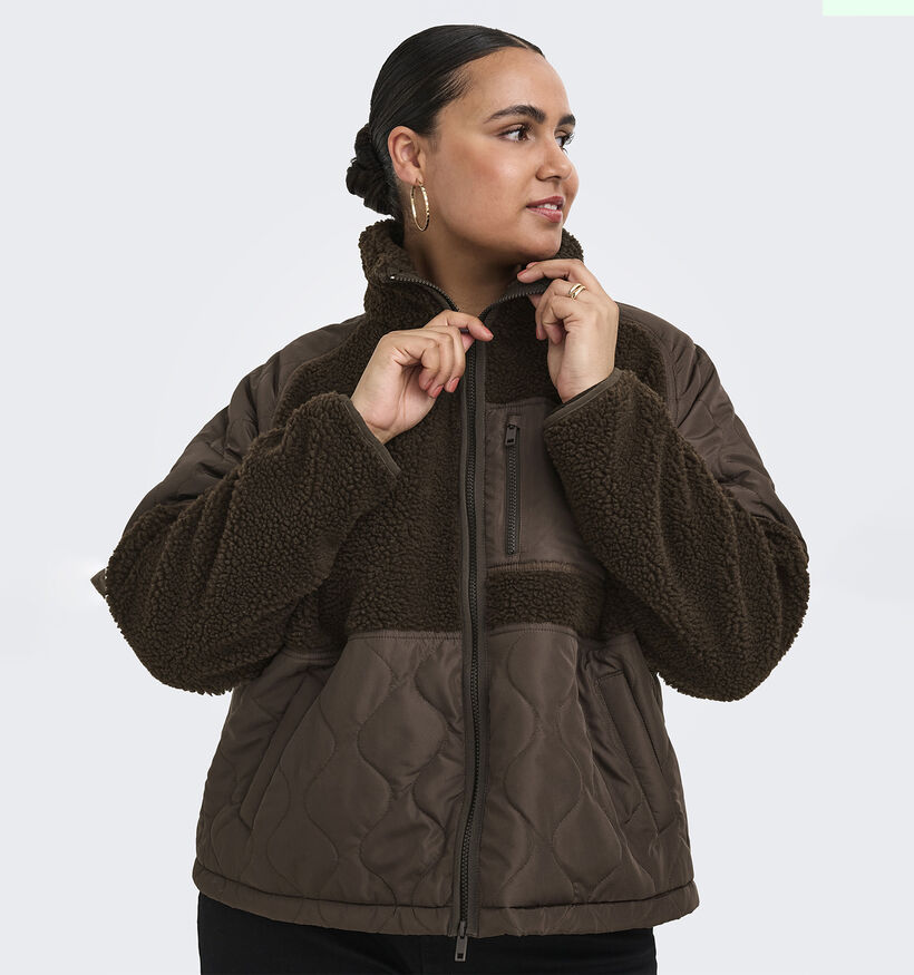 ONLY Carmakoma Ohio Donkerbruine Korte Jas voor dames (381918)