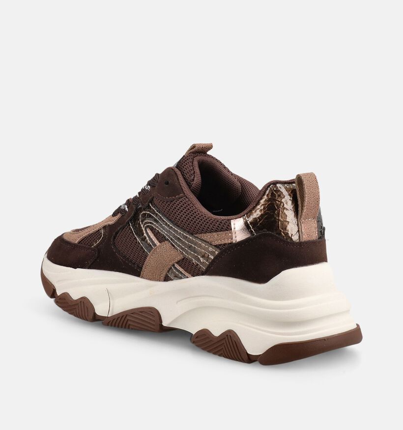 Posh by Poelman Donkerbruine Sneakers voor dames (378664) - geschikt voor steunzolen