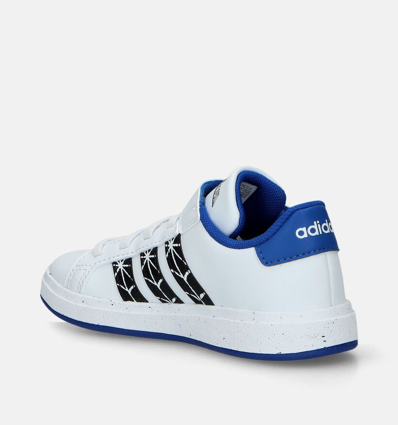 adidas Grand Court Spiderman Baskets en Blanc pour gar&ccedil;ons (341697)