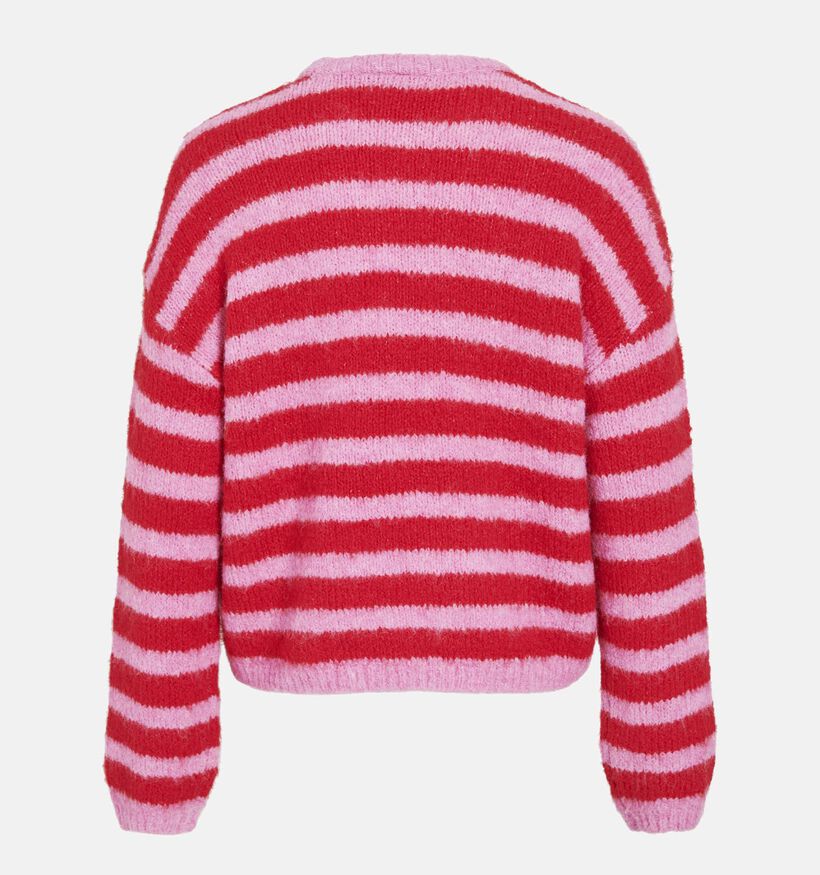 Vila Marley Rode/Roze Gestreepte Trui voor dames (369459)