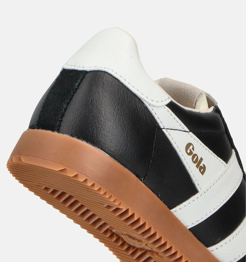 Gola Elan Leather Baskets en Noir pour garçons (360802) - pour semelles orthopédiques