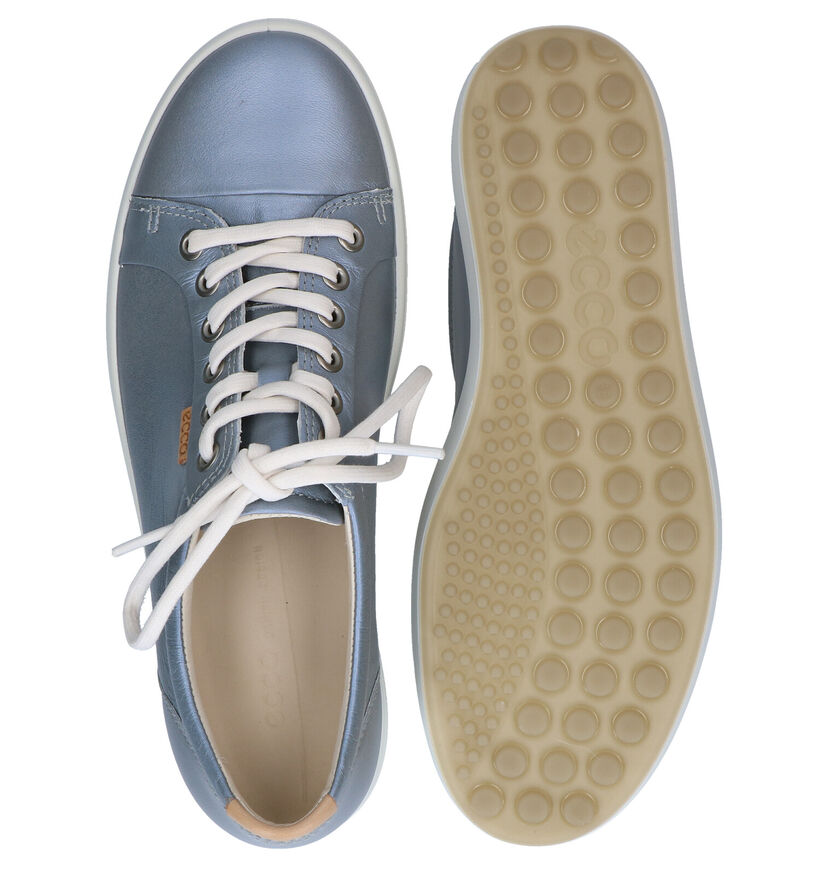 Ecco Soft 7 Chaussures à Lacets en Bleu en cuir (270017)