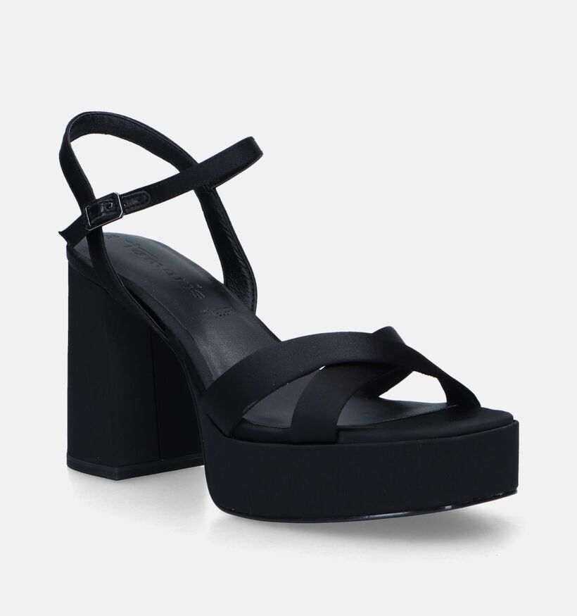 Tamaris Sandales avec talon carré en Noir pour femmes (338245)