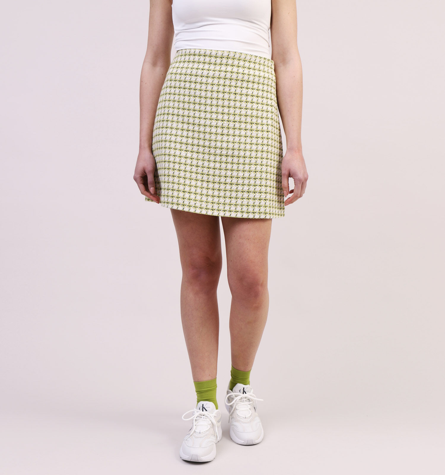 comma casual identity Gele Geruite Rok Dames Rokken Online op TORFS.BE