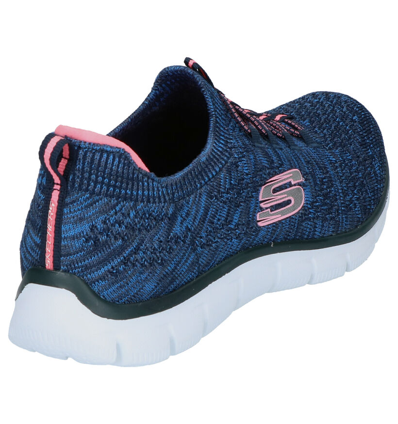 Skechters Blauwe Slip-on Sneakers in stof (264490)