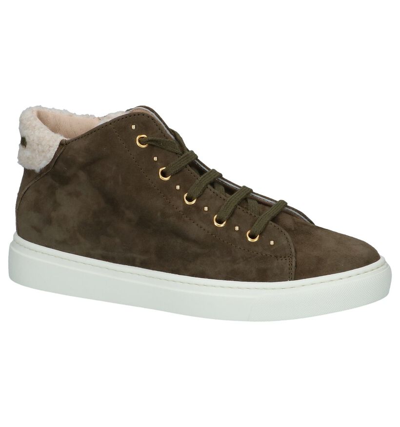 River Woods Baskets hautes en Vert kaki en daim (231763)