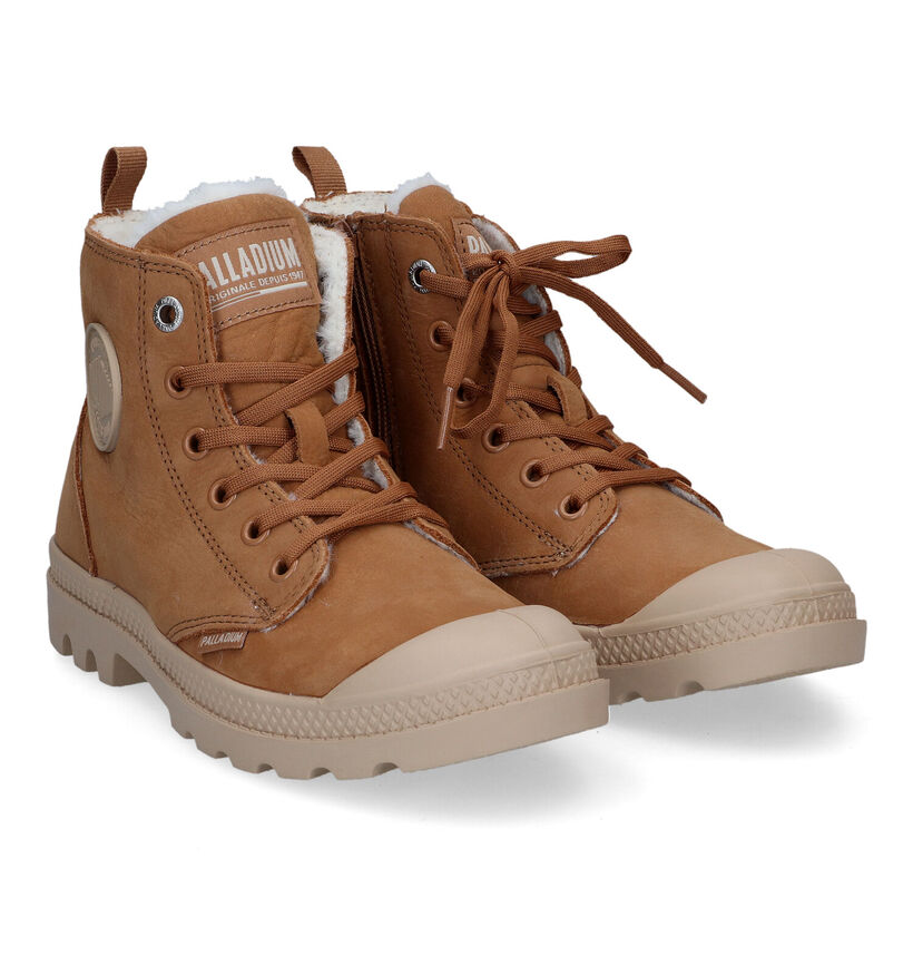 Palladium Pampa Hi Bottines en Camel en nubuck (313500)