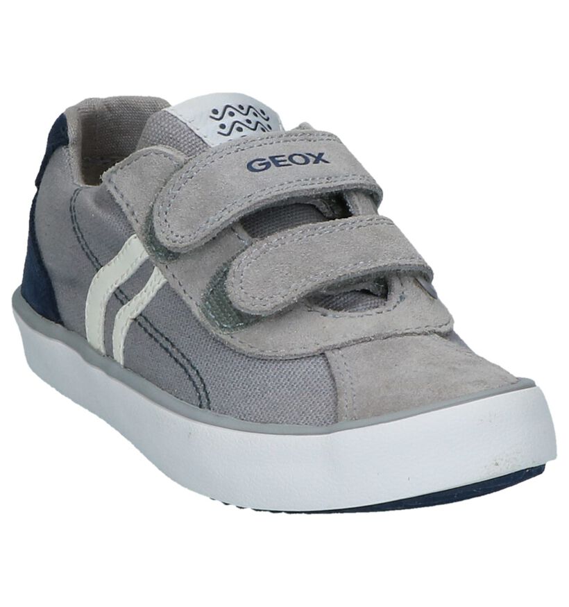 Grijze Velcroschoenen Geox in daim (237934)