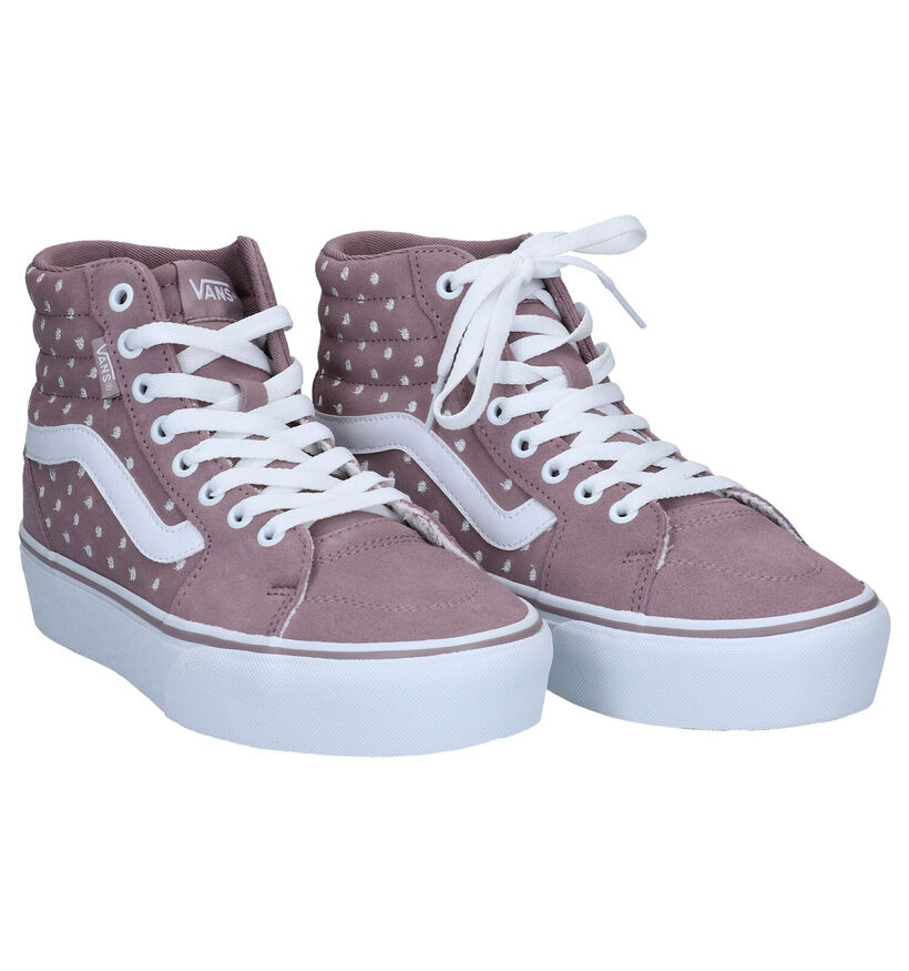 Vans Filmore Hi Platform Roze Sneakers in daim (294279)