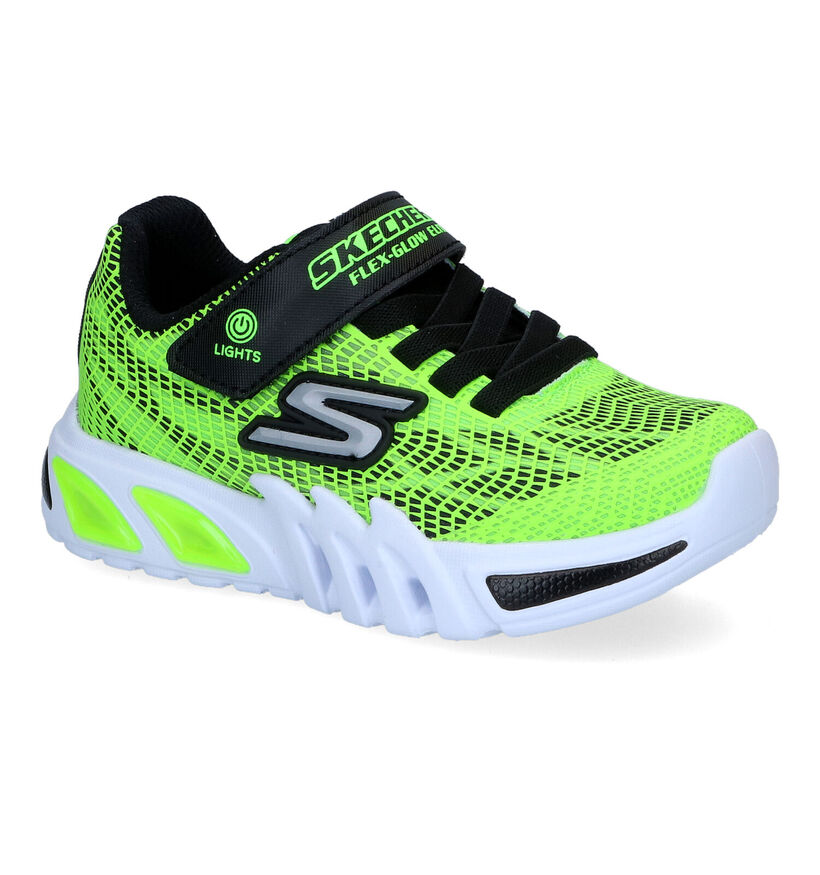 Skechers Flex-Glow-Elite Groene Sneakers in kunststof (302923)