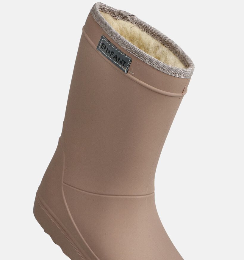 En Fant Portabella Beige Gevoerde Regenlaarzen voor jongens, meisjes (379540)