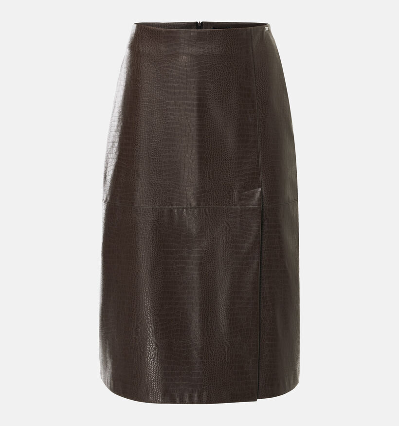 Mexx Croco Jupe mi-longue en Brun fonc&eacute; pour femmes (380219)