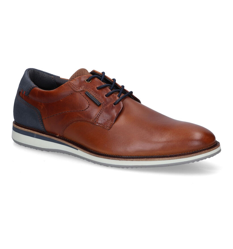 Bullboxer Blauwe Geklede Veterschoenen in leer (319436)