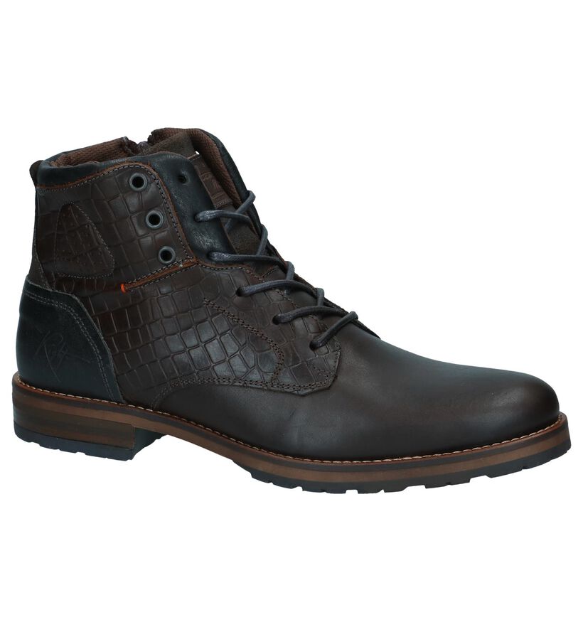 Donkerbruine Veterboots Bullboxer in leer (256323)