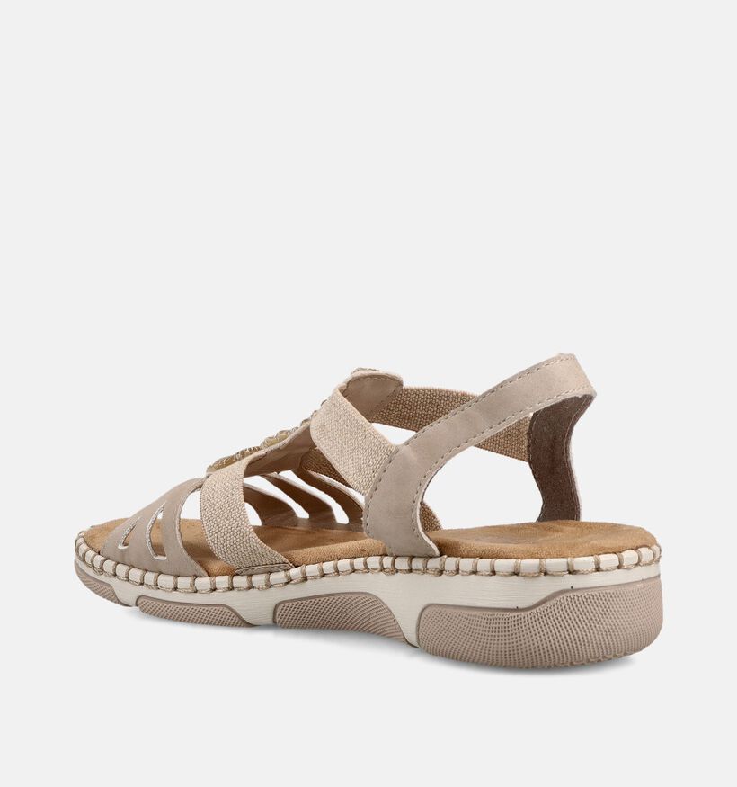 Rieker Sandales plates en Beige pour femmes (370412)