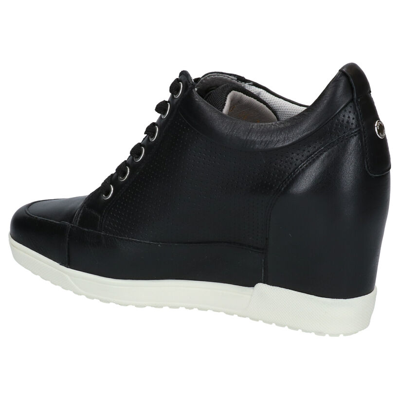 Geox Carum Zwarte Veterschoenen in leer (266859)
