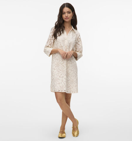Korte jurk beige
