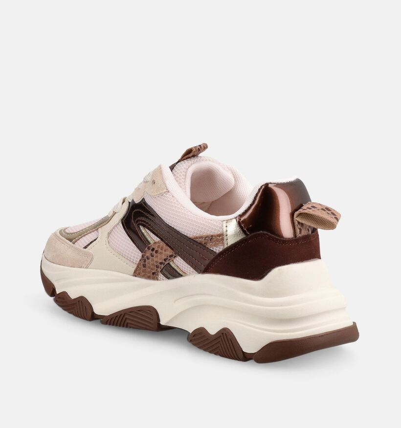 Posh by Poelman Donkerbeige Sneakers voor dames (378611) - geschikt voor steunzolen