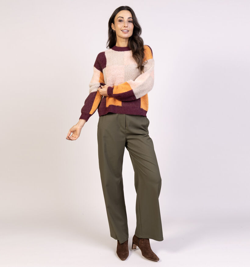 Vila Hallo Beige/Bordeaux Trui voor dames (366152)