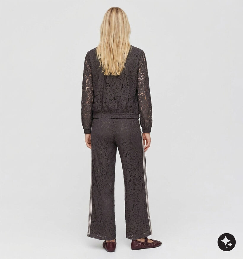 Vila Oline Lace Pantalon en Marron fonc&eacute; pour femmes (382223)