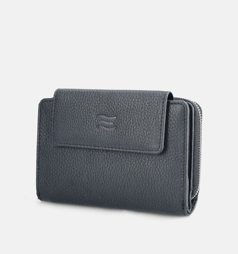 Crinkles Porte-monnaie zipp&eacute; en Bleu fonc&eacute; pour femmes (373878)