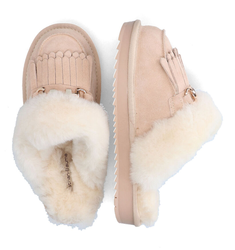 Nathan-Baume Pantoufles ouvertes en Beige clair en daim (315985)