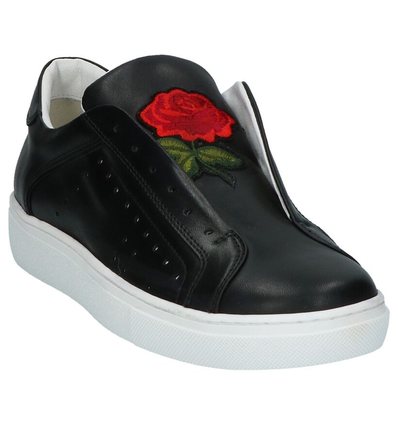 Zwarte Slip-on Sneakers Tosca Blu met Broderie, , pdp