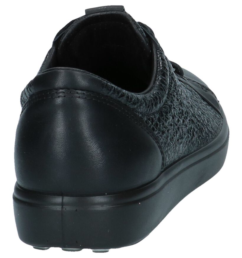 ECCO Soft 7 Zwarte Geklede Sneakers in leer (232075)