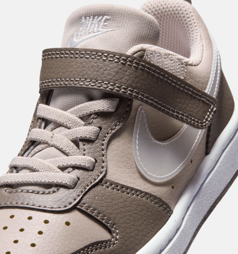Nike Court Borough Low Bruine/Witte Sneakers voor meisjes, jongens (376158)